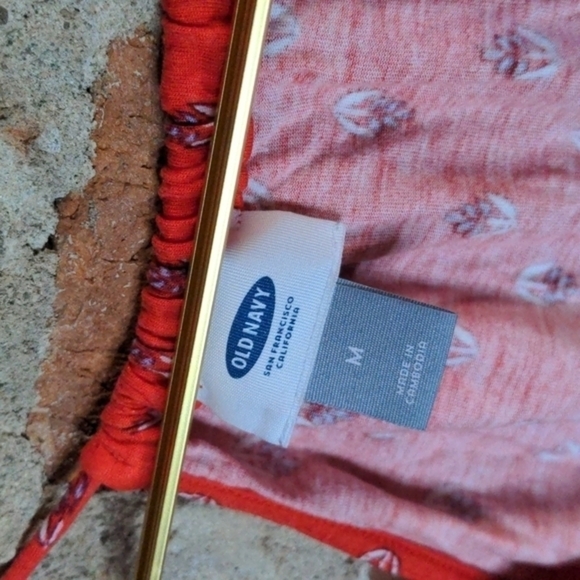 Old Navy Medium Orange Floral Tank Top - Picture 4 of 8